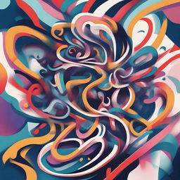 An abstract representation of panic disorder, featuring chaotic elements, swirling colors, and fragmented shapes to convey a sense of anxiety and confusion