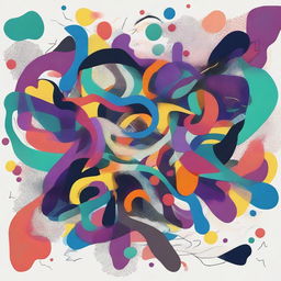 An abstract representation of panic disorder, featuring chaotic elements, swirling colors, and fragmented shapes to convey a sense of anxiety and confusion