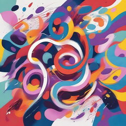 An abstract representation of panic disorder, featuring chaotic elements, swirling colors, and fragmented shapes to convey a sense of anxiety and confusion