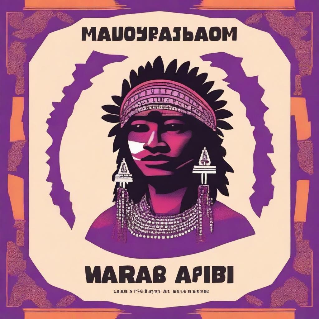 Create a book cover featuring an image of Yuruparí, an indigenous mythological figure