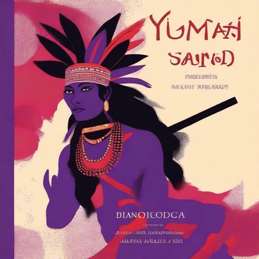 Create a book cover featuring an image of Yuruparí, an indigenous mythological figure