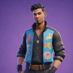 A Fortnite skin inspired by the musician Jon Z, showcasing his distinctive style.