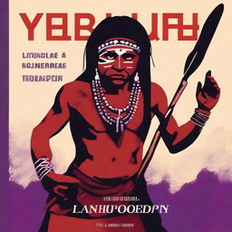 Create a book cover featuring an image of Yuruparí, an indigenous mythological figure