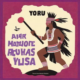 Create a book cover featuring an image of Yuruparí, an indigenous mythological figure