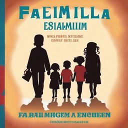 Create an infant-book cover with the full title 'FAMÍLIA CORAGEM E A GRANDE ENCHENTE'