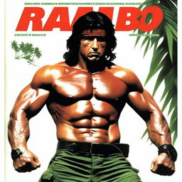 Portada de la película Rambo mostrando a Rambo de cuerpo completo