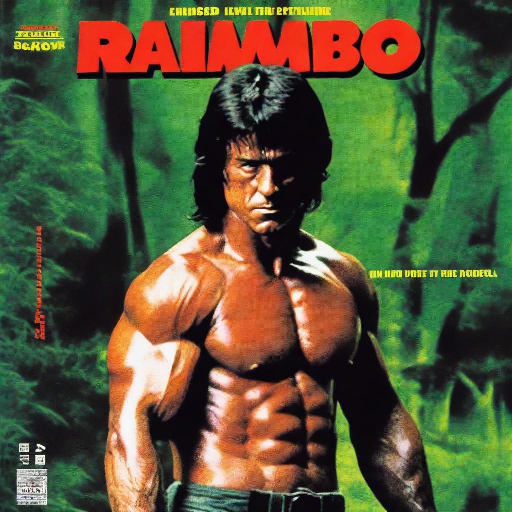 Portada de la película Rambo mostrando a Rambo de cuerpo completo