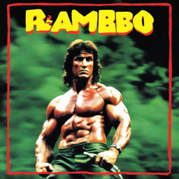 Portada de la película Rambo mostrando a Rambo de cuerpo completo