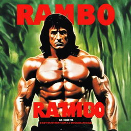 Portada de la película Rambo mostrando a Rambo de cuerpo completo