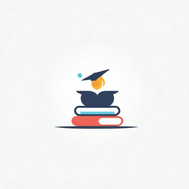 Create a professional and eye-catching logo for an academic institute, incorporating elements of education like books, graduation caps, and the torch of knowledge.