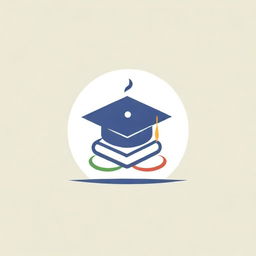 Create a professional and eye-catching logo for an academic institute, incorporating elements of education like books, graduation caps, and the torch of knowledge.