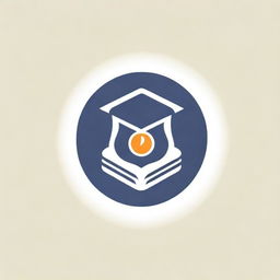 Create a professional and eye-catching logo for an academic institute, incorporating elements of education like books, graduation caps, and the torch of knowledge.
