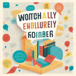 Design a book cover titled 'Vocabulary Venture: Wordsearch for everyone'