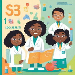 An ABC book page featuring children of all races wearing lab coats