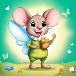 Create an image of Raton Perez, the famous tooth fairy mouse from Hispanic folklore