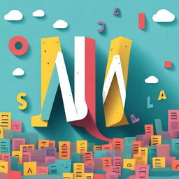 Create a book cover featuring the word 'ainda' mixed with a lot of other letters