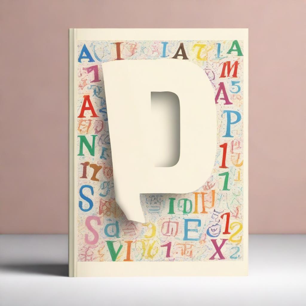 Create a book cover with letters of the alphabet scattered across it and the main word 'ainda' prominently displayed