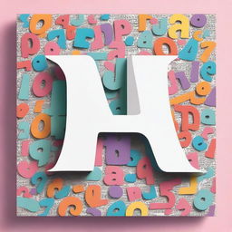 Create a book cover with letters of the alphabet scattered across it and the main word 'ainda' prominently displayed