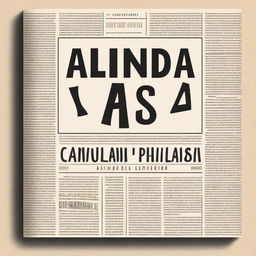 Create a book cover that resembles a newspaper, with the title 'ainda' prominently displayed in large font at the center of the cover