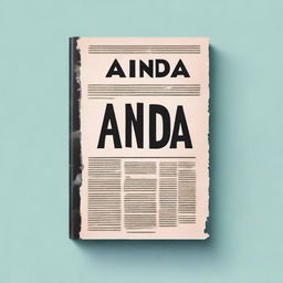 Create a book cover that resembles a newspaper, with the title 'ainda' prominently displayed in large font at the center of the cover