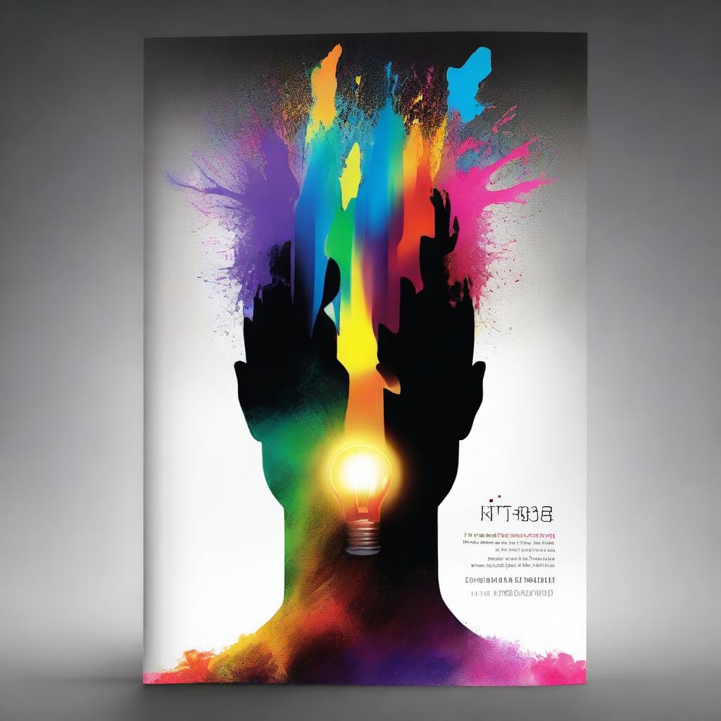 Create a book cover featuring a broken person emitting a small, colorful light from within their interior