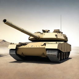 A detailed and realistic depiction of an M1 Abrams tank