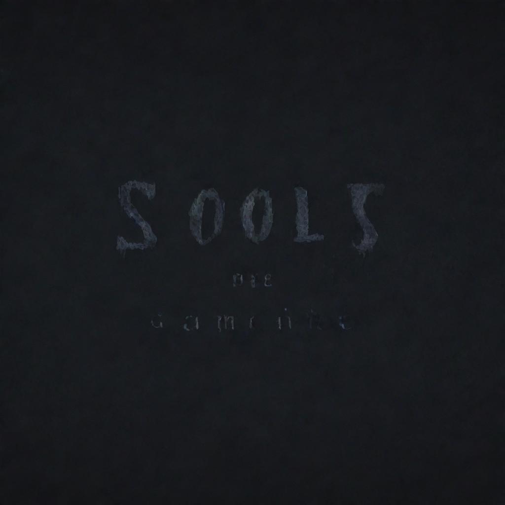 A souls-like game text box banner with the title 'Game Title' embedded, featuring gothic and dark aesthetic.