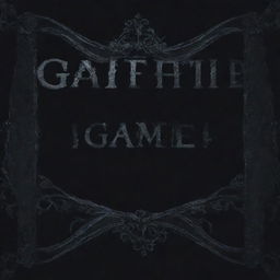 A souls-like game text box banner with the title 'Game Title' embedded, featuring gothic and dark aesthetic.