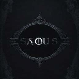 A souls-like game text box banner with the title 'Game Title' embedded, featuring gothic and dark aesthetic.