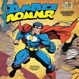 Create a comic book cover with a dynamic and engaging design