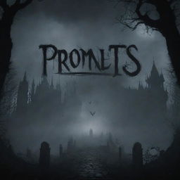 A haunting, atmospheric title screen background for a souls-like game, prominently featuring the title 'Game Title' in gothic lettering.