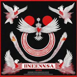 A depiction of Indonesia's 79th Independence Day theme with a black background