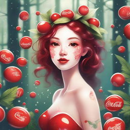 A whimsical nymph inspired by Coca Cola