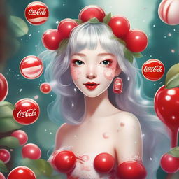 A whimsical nymph inspired by Coca Cola