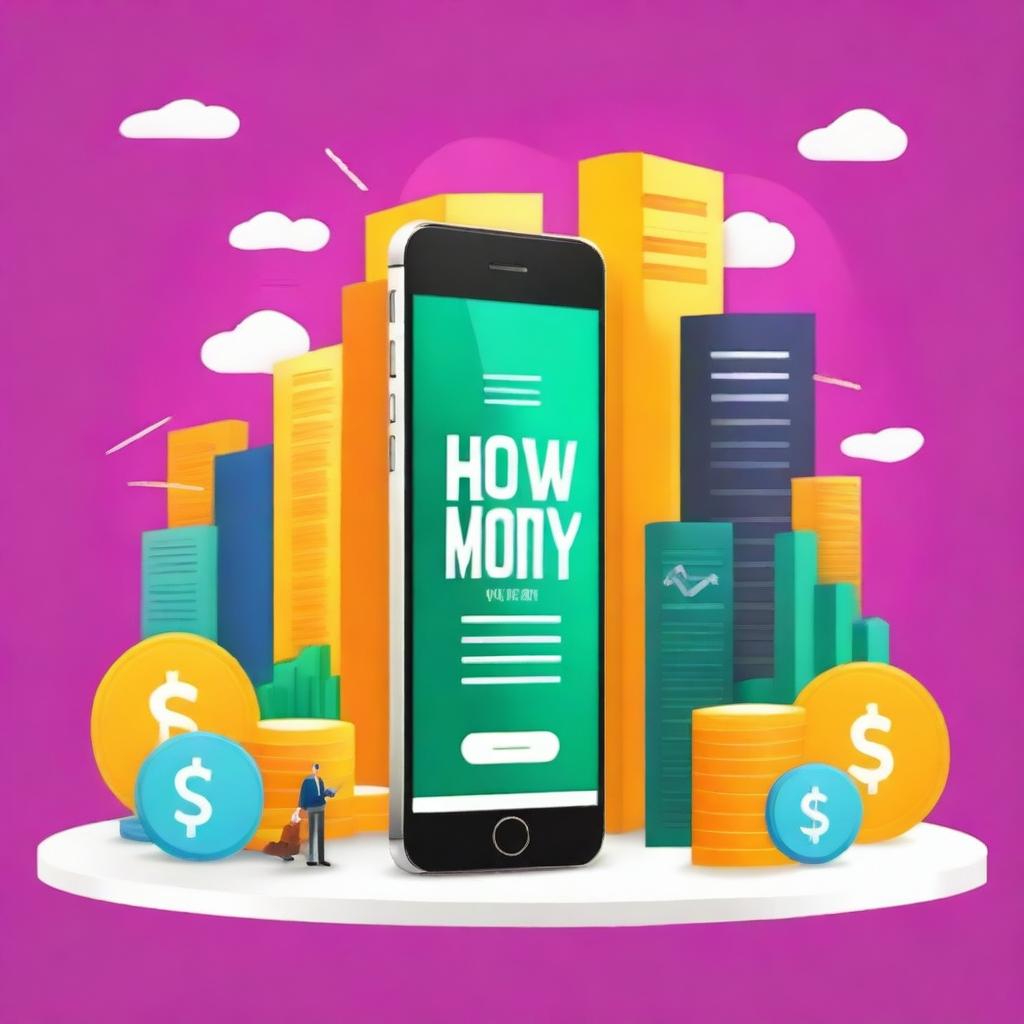 Create an ebook cover titled 'How to Make Money Online This Month with Your Smartphone'