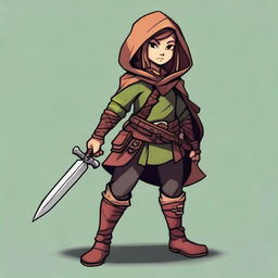 Create an image of a female halfling rogue from Dungeons and Dragons