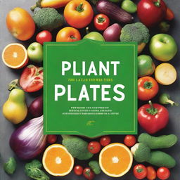 A vibrant and inviting book cover featuring a variety of colorful vegetables and fruits, with a focus on fresh, healthy vegan recipes