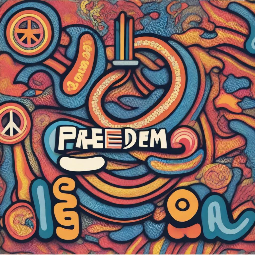 A T-shirt design inspired by the 1960s, focusing on the theme of freedom