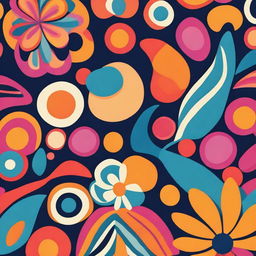 A vibrant illustration of a flower inspired by the 1960s