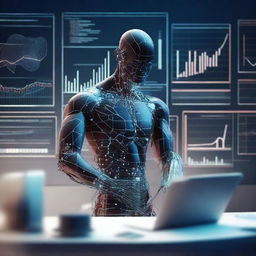 Create an image depicting AI-driven financial services and automated trading