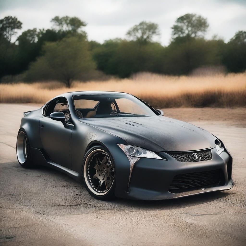 A 1990 Lexus LC transformed into a rat rod style car