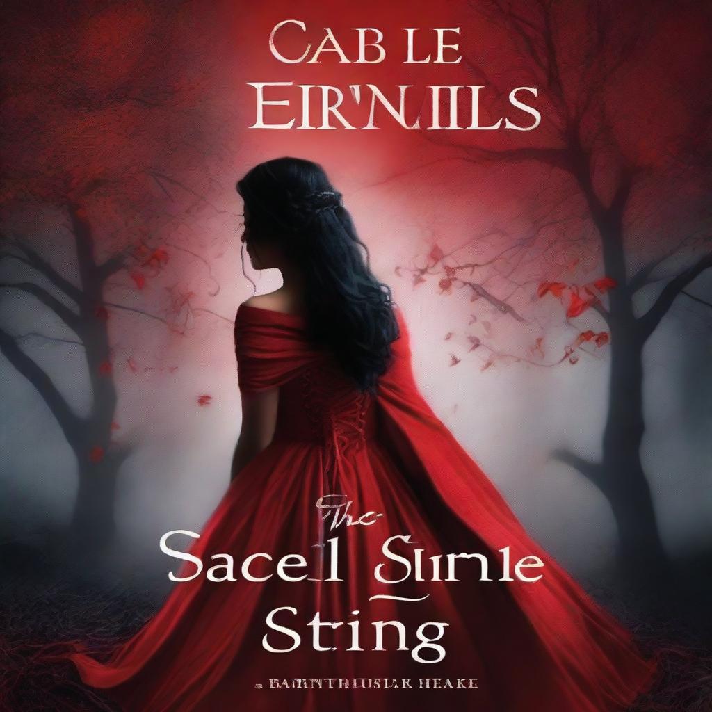 A book cover for a novel titled 'The Scarlet String' written by SABIA