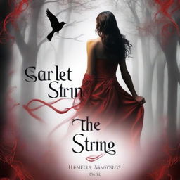 A book cover for a novel titled 'The Scarlet String' written by SABIA