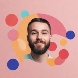 Generate a series of unique and creative profile picture ideas. Combine elements such as abstract shapes, vivid colors, nature, and minimalistic design themes.