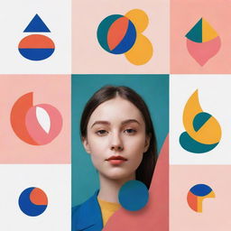 Generate a series of unique and creative profile picture ideas. Combine elements such as abstract shapes, vivid colors, nature, and minimalistic design themes.