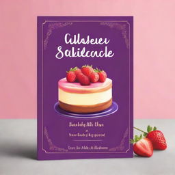 Create a vibrant and enticing book cover for a cheesecake guide