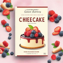 Create a vibrant and enticing book cover for a cheesecake guide