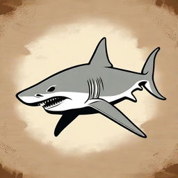 An ancient primeval shark design, showcasing a prehistoric shark with rugged features and a menacing appearance