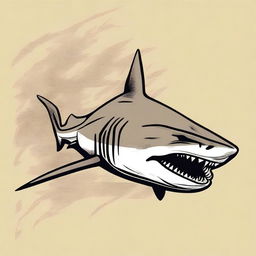 An ancient primeval shark design, showcasing a prehistoric shark with rugged features and a menacing appearance