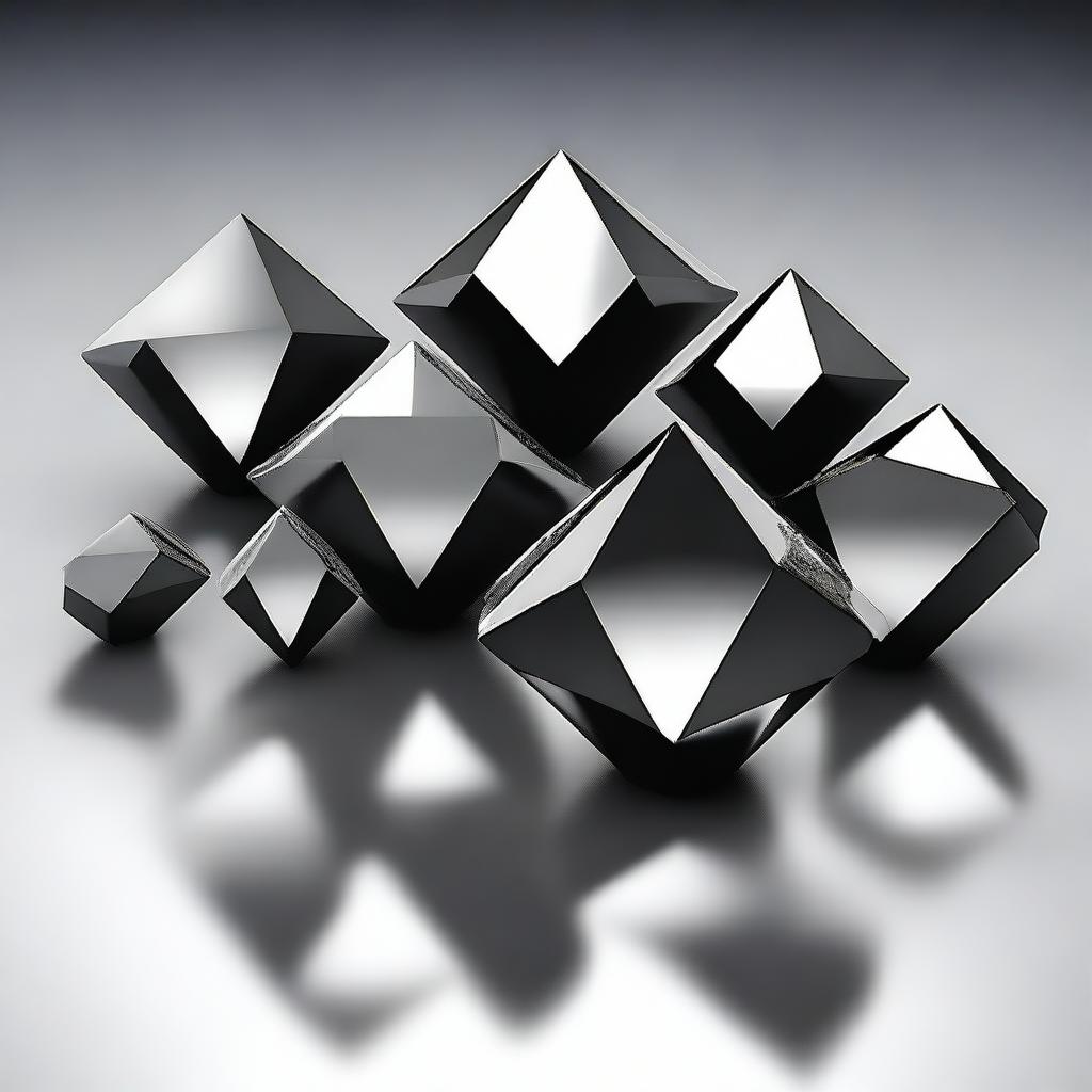 Create an image featuring a group of diamonds arranged in a gang-like formation